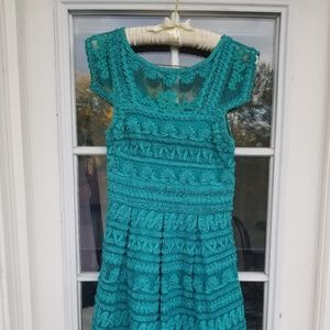 Yoana Baraschi Turquoise Lace Dress